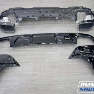 BMW 4 SERIES G26 GRAN COUPE 2021+ 440i STYLE MP REAR DIFFUSER WITH TIPS - GLOSS BLACK